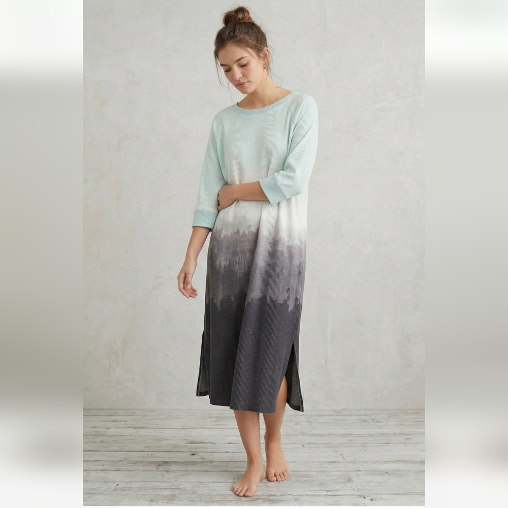 Secret Treasures Nightgown Blue Mountain Scene Winter Cozy Midi M